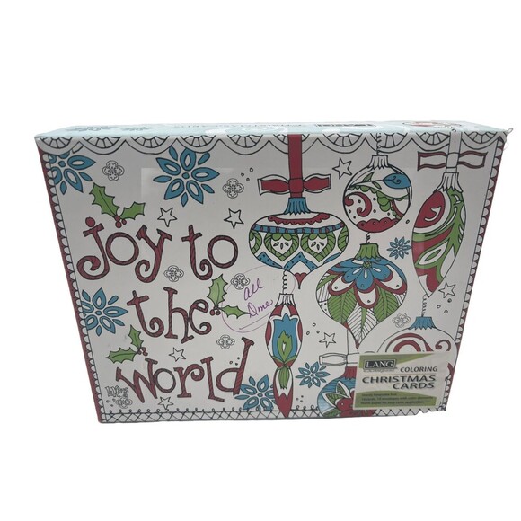 Lang Coloring Christmas Cards Joy The World 18 Cards - Picture 7 of 7
